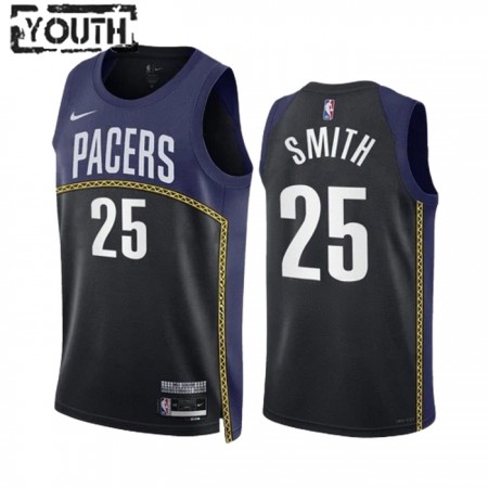 Dres Indiana Pacers Jalen Smith 25 Black Nike 2022-23 City Edition Navy Swingman - Dječji